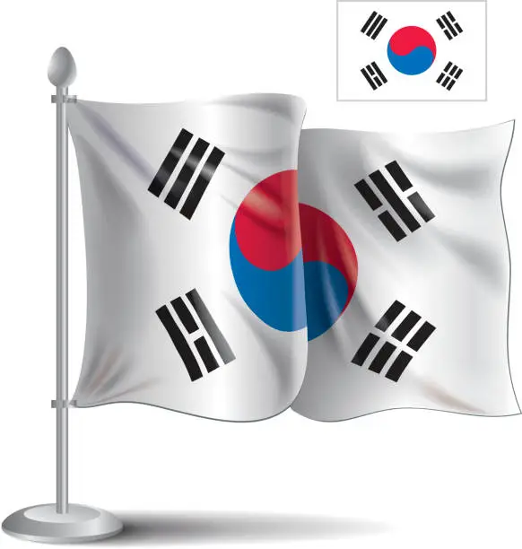Vector illustration of Flag icon of South Korea