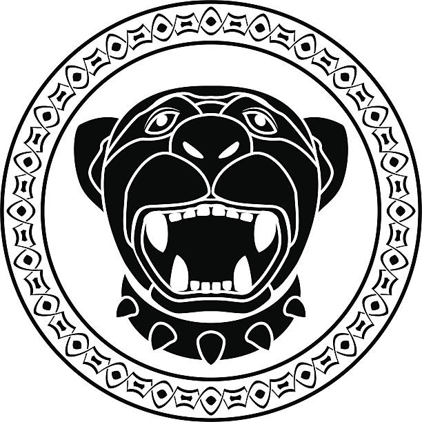 panther of aztec panther of aztec. stencil. second variant. vector illustration aztec-jaguar stock illustrations