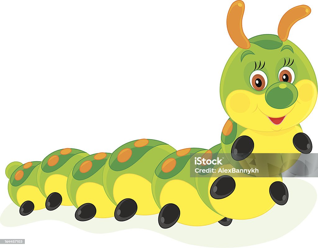 Caterpillar Vector clip-art illustration of a creeping caterpillar friendly smiling Animal stock vector