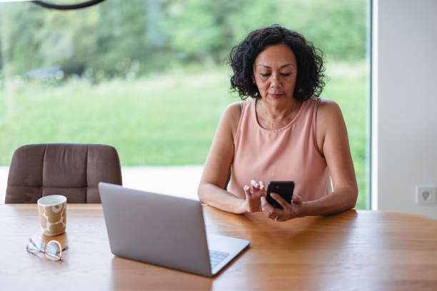 istock Mature Woman Using Her Laptop At Home 1644571354