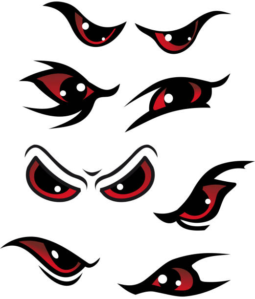 gefahr augen - dämon stock-grafiken, -clipart, -cartoons und -symbole