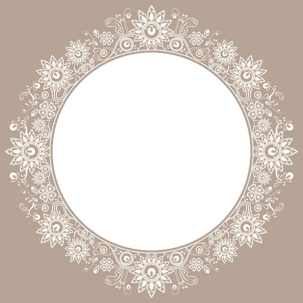 ilustrações, clipart, desenhos animados e ícones de quadro de cadarço - lace doily frame picture frame