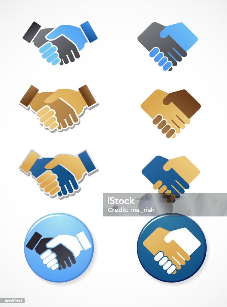 Raccolta di elementi di icone di handshake e - arte vettoriale royalty-free di Contratto