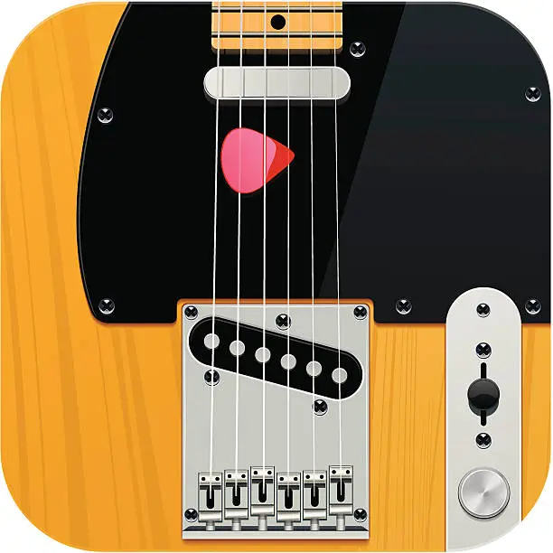 Vector illustration of Square guitar icon