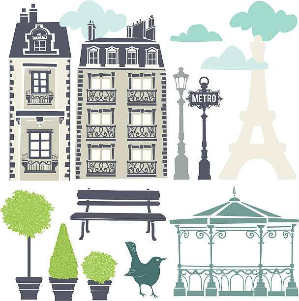illustrations, cliparts, dessins animés et icônes de éléments de paris - gare paris