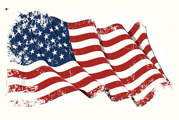 ilustrações de stock, clip art, desenhos animados e ícones de grange bandeira de eua - american flag usa flag curve