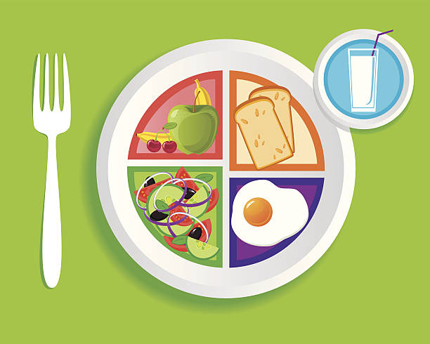 ilustrações de stock, clip art, desenhos animados e ícones de my_plate_breakfast - divided plate