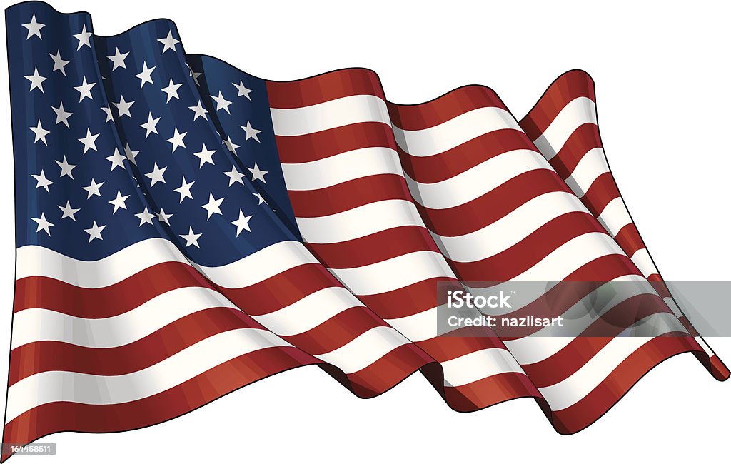 Flag of USA Waving American flag, EPS v.10 File and a 6.8 x 4.4 kpxl top quality JPGs format with clipping path Preview. Transparency is used on the shading layers American Flag stock vector