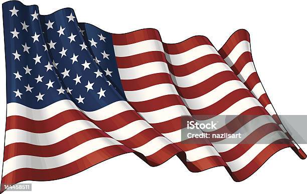 Flag Of Usa Stock Illustration - Download Image Now - American Flag, Illustration, Curve