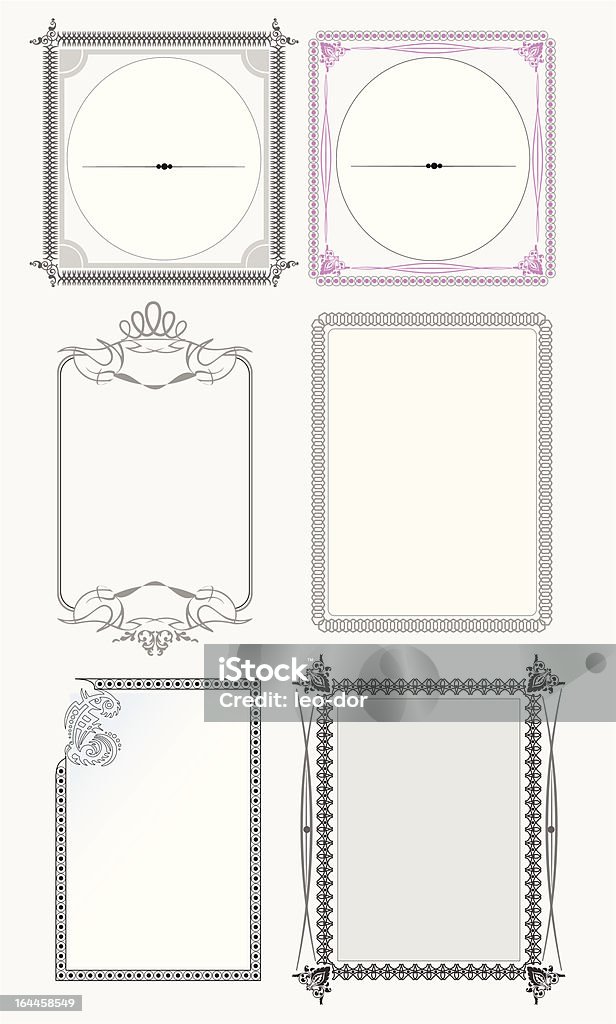 Set di frame vector ornato - arte vettoriale royalty-free di Arabesco - Motivo ornamentale