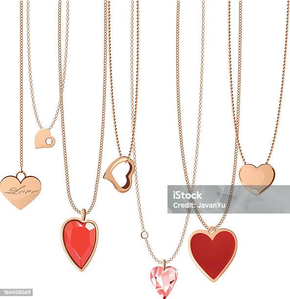 Сердце Украшения — стоковая векторная графика и другие изображения на тему Драгоценность - Драгоценность, Ожерелье, Символ сердца