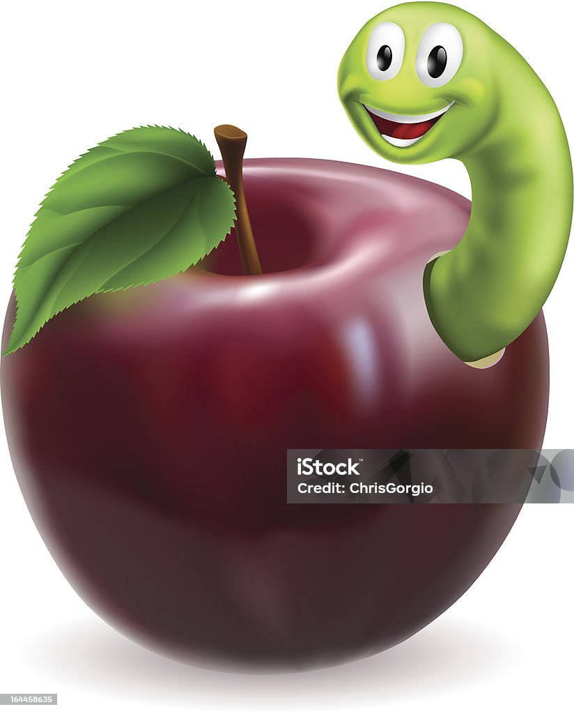 Милый Гусеница яблоко - Векторная графика Векторная графика роялти-фри