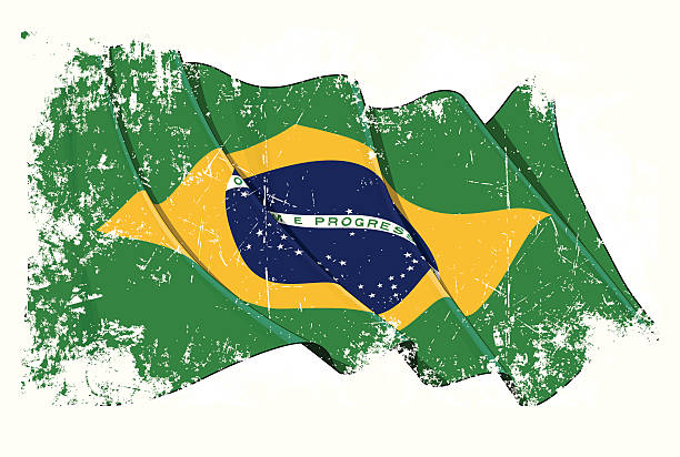 ilustrações, clipart, desenhos animados e ícones de grange bandeira do brasil - flag brazil brazilian flag dirty