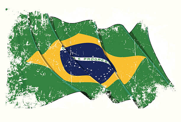 grange флаг бразилии - flag brazil brazilian flag dirty stock illustrations