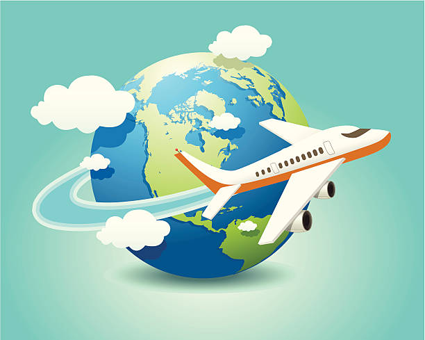 ilustrações, clipart, desenhos animados e ícones de avião de viagem - travel symbol airplane business travel