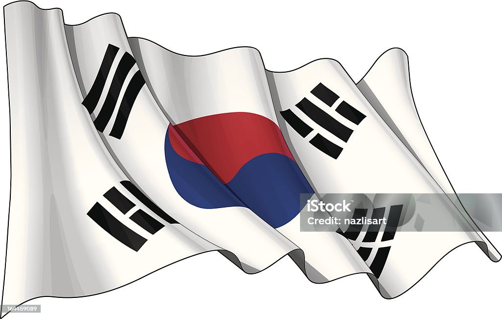 Флаг Южной Кореи - Векторная графика Южнокорейский флаг роялти-фри