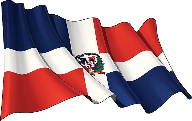 Vector illustration of Dominican Republic Flag