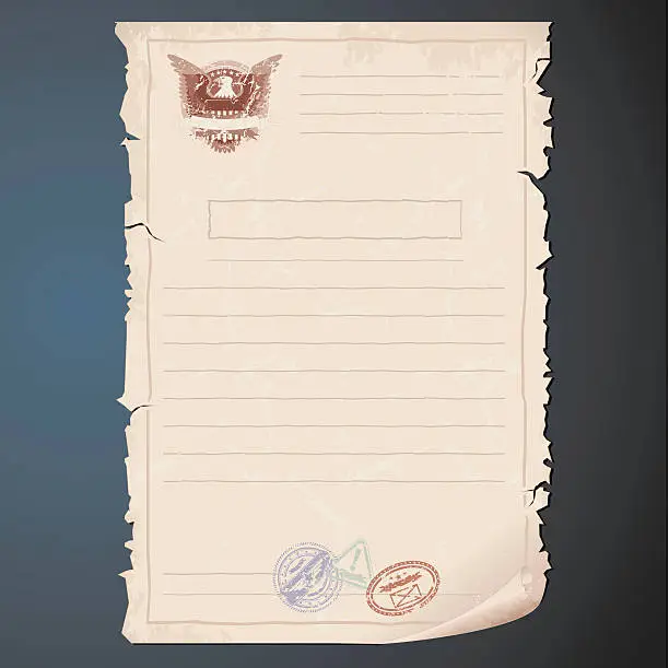 Vector illustration of Old Top Secret Document