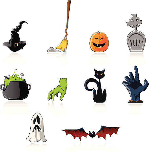 Halloween Conjunto de ícones - ilustração de arte em vetor