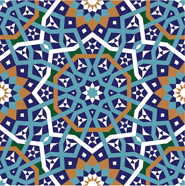 Tan Seamless Pattern Two Traditional Morocco Pattern marrakech stock illustrations