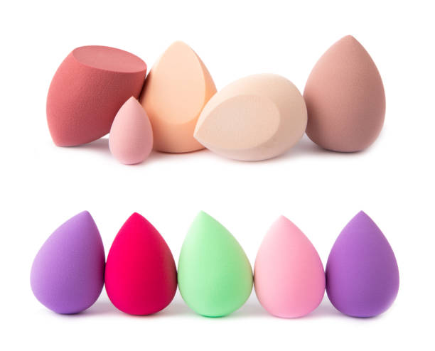 istock Beauty blender isolated on white background.Bright sponges for make-up cosmetics. Makeup products. Beauty concept. Design. Collage.MOCKUP. 1644596488