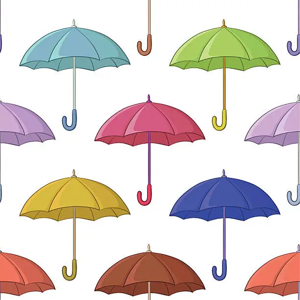 Vector illustration of Umbrella, seamless background