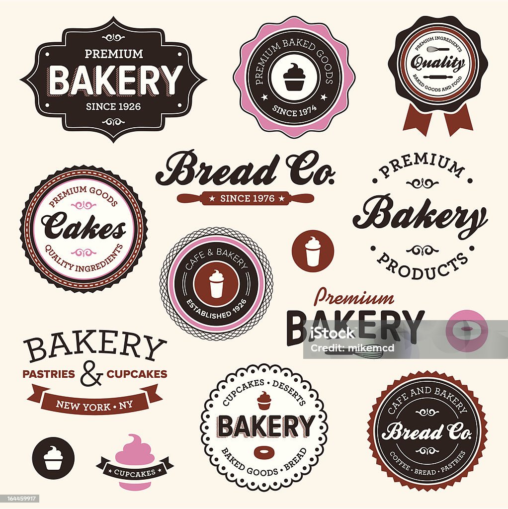 Étiquettes boulangerie Vintage - clipart vectoriel de Boulangerie libre de droits