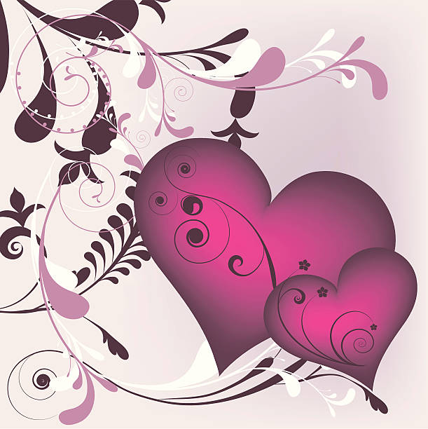 Two heart vector art illustration