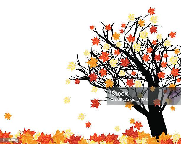 Осеннее Дерево — стоковая векторная графика и другие изображения на тему Абстрактный - Абстрактный, Ботаника, Векторная графика