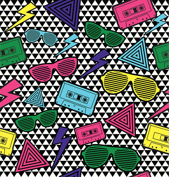 New Rave Pattern. New Rave Pattern. yellow tape audio stock illustrations