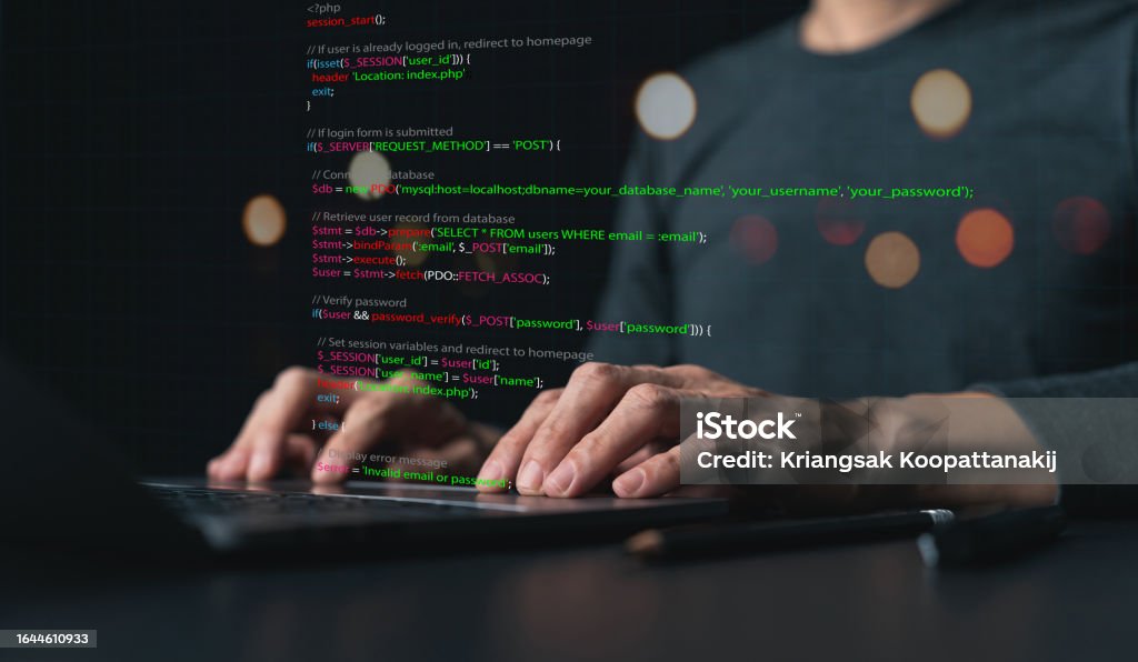 Software Developer Or Programmer Coding Program With Laptop Create ...