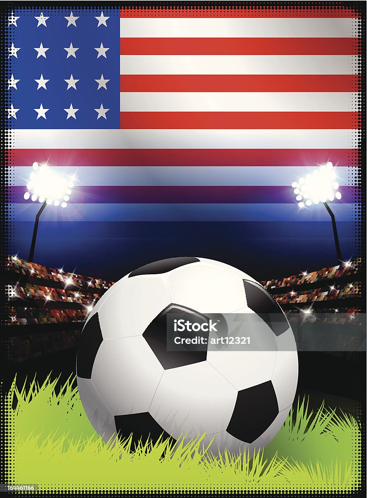 Bola de Futebol no estádio de fundo Estados Unidos - Royalty-free Estádio Olímpico arte vetorial