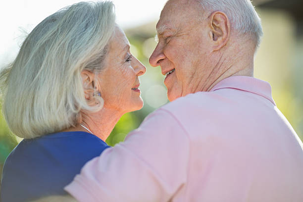 istock Senior Couple Looking At Each Other 164461170