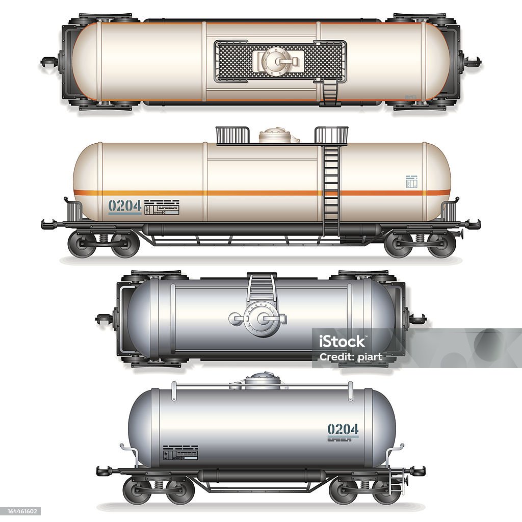 Serbatoi di carburante e del Gas - arte vettoriale royalty-free di Trenino in miniatura