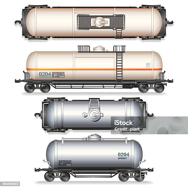 Serbatoi Di Carburante E Del Gas - Immagini vettoriali stock e altre immagini di Trenino in miniatura - Trenino in miniatura, Vagone, Astratto