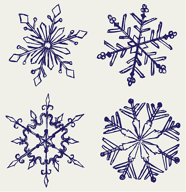 눈송이 동절기의 벡터 아트 일러스트