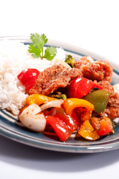 Thai sweet and sour sea fish with rice.