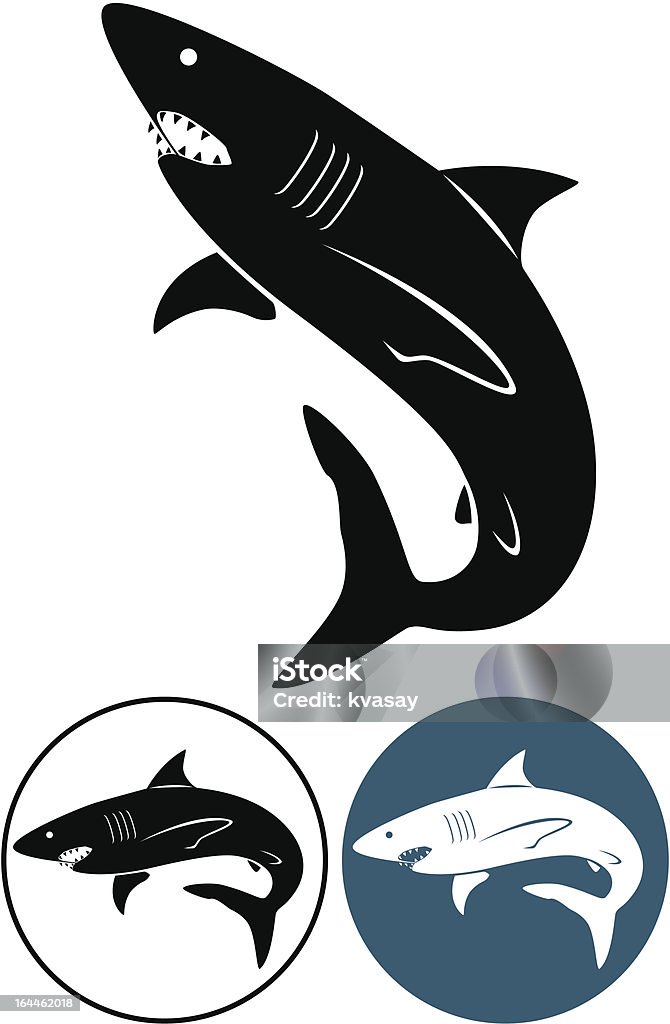 white shark the figure shows a white shark In Silhouette stock vector