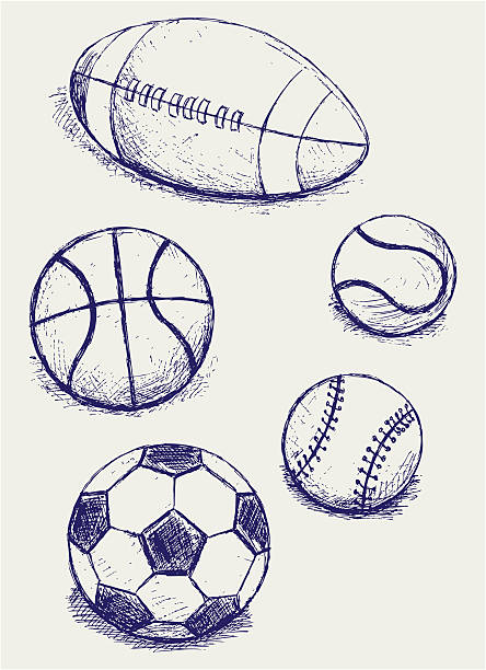 Set sport balls vector art illustration