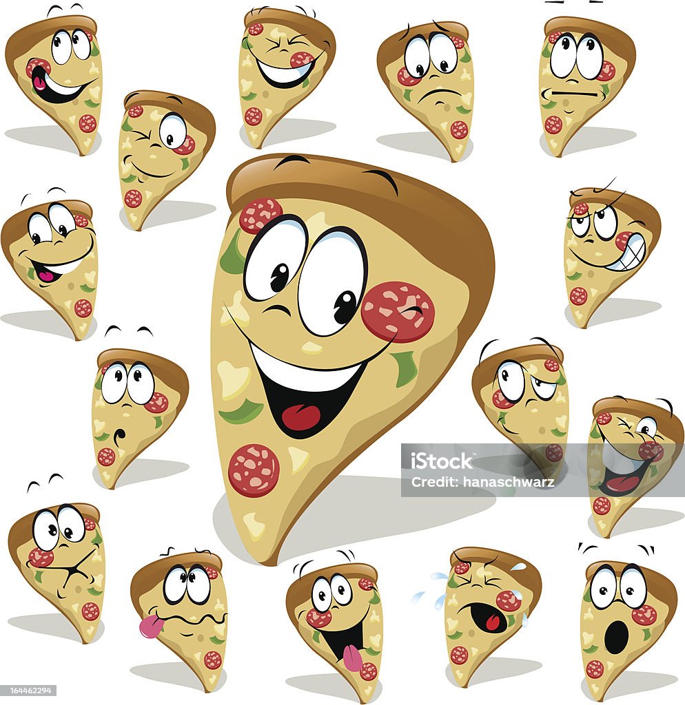 Dessin animé de pizza - clipart vectoriel de Aliment libre de droits