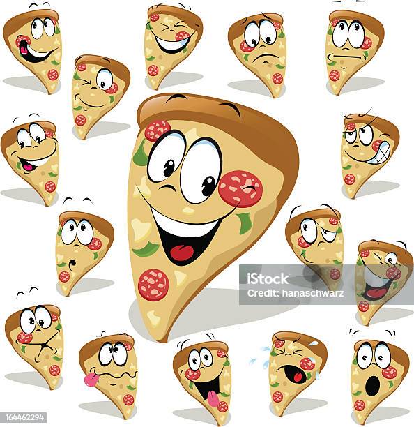 Pizza Cartoon Stock Illustration - Download Image Now - Anger, Anthropomorphic Smiley Face, Baked