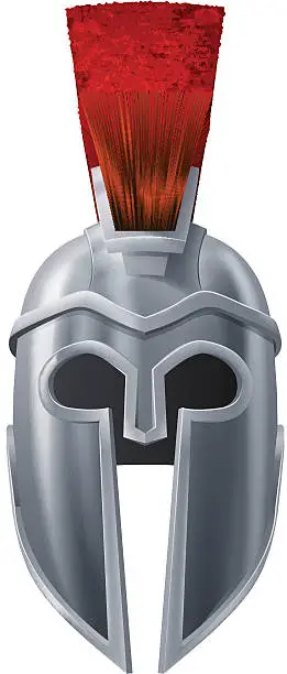 Vector illustration of Spartan helmet illustration