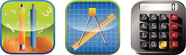 Aplikacja pomiar/Matematyka Zestaw ikon – artystyczna grafika wektorowa