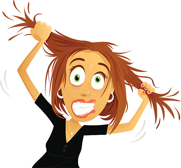 stockillustraties, clipart, cartoons en iconen met stressed at work - bizar