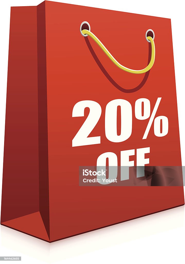 Papel vermelho bolsa de compras - Vetor de Sacola de presentes royalty-free