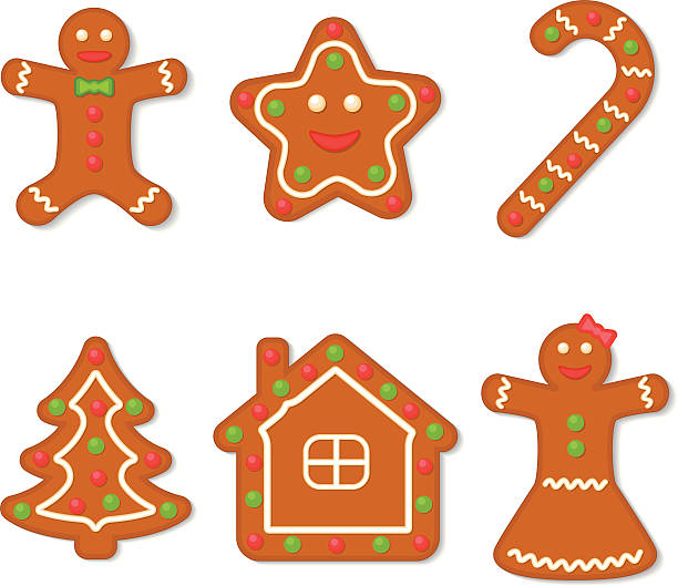 vector collection of gingerbread figures vector art illustration