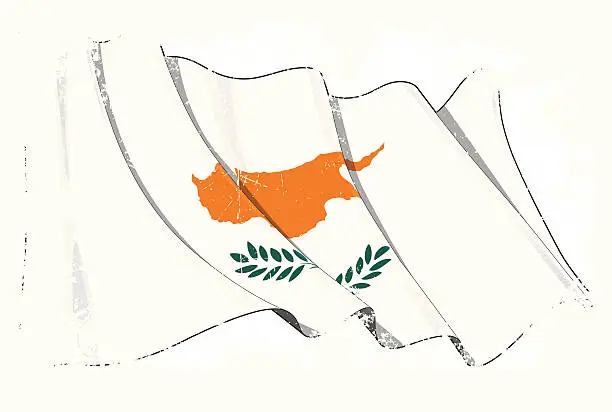 Vector illustration of Grunge Flag of Cyprus