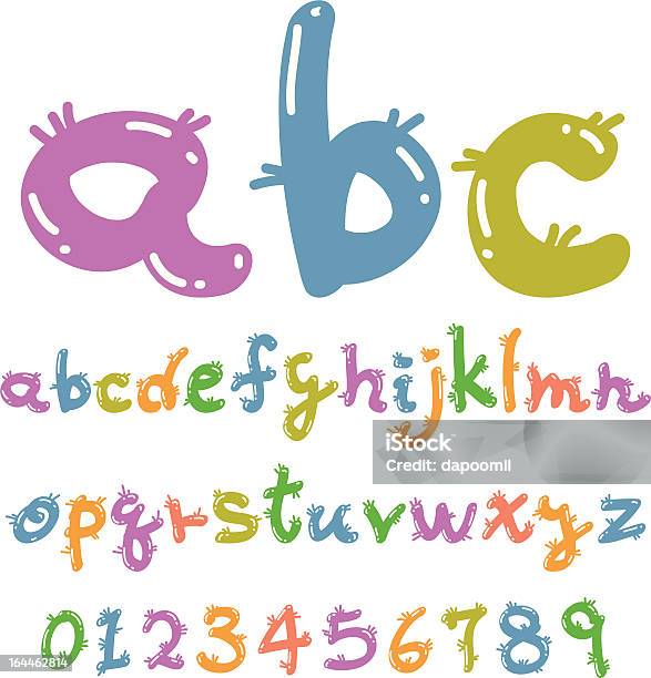 Bella Colore Font - Immagini vettoriali stock e altre immagini di Alfabeto - Alfabeto, Allegro, Arrangiare