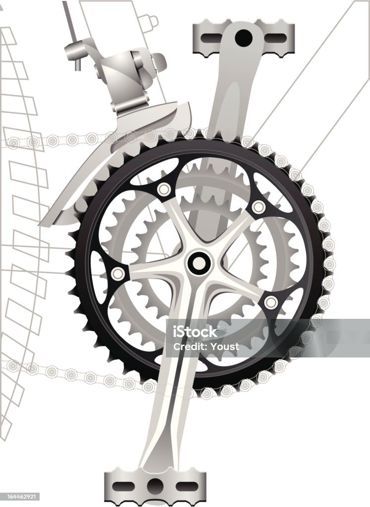 Perforation latérale de film avec Dérailleur avant - clipart vectoriel de Faire du vélo libre de droits