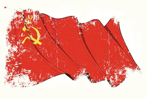 Vector illustration of Soviet Union flag Grunge